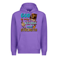 Purple God Is Our Refuge And Strength Premium Hoodie - BundleAndBundleShop