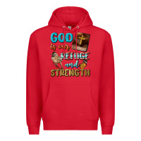 Red God Is Our Refuge And Strength Premium Hoodie - BundleAndBundleShop