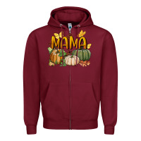 Burgundy mama pumpkin Zipper Hoodie - BundleAndBundleShop