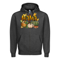 Charcoal Heather mama pumpkin Zipper Hoodie - BundleAndBundleShop