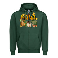 Sports Green mama pumpkin Zipper Hoodie - BundleAndBundleShop