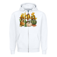 White mama pumpkin Zipper Hoodie - BundleAndBundleShop