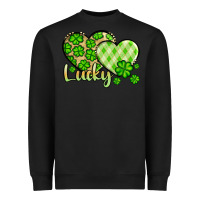 Black St. Patrick's Lucky hearts Heavyweight Sweatshirt - OliviaCreatesArt