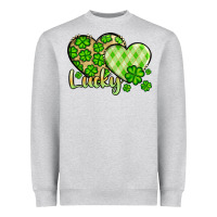 Heather Grey St. Patrick's Lucky hearts Heavyweight Sweatshirt - OliviaCreatesArt