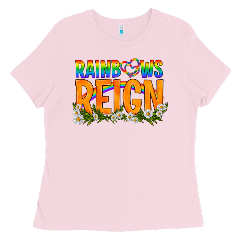 Lgbtq+ Rainbows Reign Ladies Tee by BundleAndBundleShop | Teevron