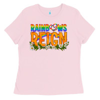 Bubblegum Pink LGBTQ+ Rainbows Reign Ladies Tee - BundleAndBundleShop