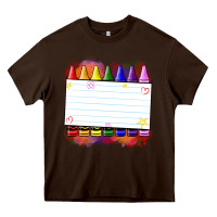 Chocolate Brown crayons add your text Heavy Core Tee - NancyCooperArtShop