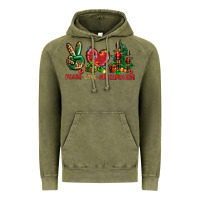 Vintage Olive Peace love Nutcrackers Vintage Hoodie - NancyCooperArtShop