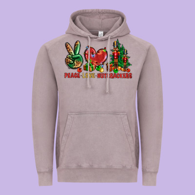 Peace Love Nutcrackers Vintage Hoodie Designed By Nancycooperartshop