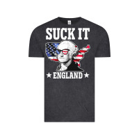 Vintage Black funny george washington suck it england Vintage Tee - DesigneFamous
