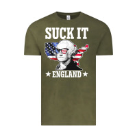 Vintage Olive funny george washington suck it england Vintage Tee - DesigneFamous