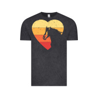 Vintage Black Vintage Heart Horse Equestrian | Horse lover Vintage Tee - linhVisuals