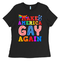 Black Make America Gay Again Ladies Tee - BundleAndBundleShop