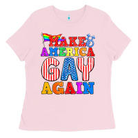 Bubblegum Pink Make America Gay Again Ladies Tee - BundleAndBundleShop