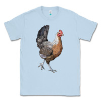 Dusty Blue American Game Chicken Classic Tee - LillyAllenDesigns