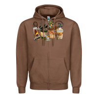 Chestnut Fishing Coffee Cups Zipper Hoodie - FaDigitalArtStudio