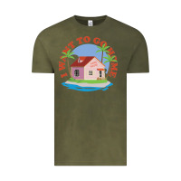 Vintage Olive i want to go home Vintage Tee - linhVisuals