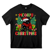 Black meowy christmas black cat Heavy Core Tee - MaliasSmallBusiness