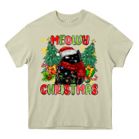 Mossy meowy christmas black cat Heavy Core Tee - MaliasSmallBusiness
