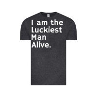 Vintage Black luckiest man alive Vintage Tee - linhVisuals