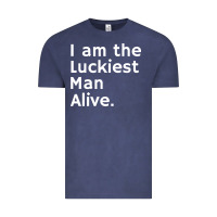 Vintage Denim luckiest man alive Vintage Tee - linhVisuals
