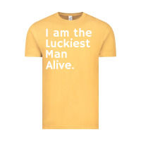Vintage Mustard luckiest man alive Vintage Tee - linhVisuals