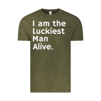 Vintage Olive luckiest man alive Vintage Tee - linhVisuals