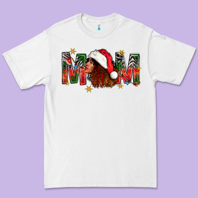 Western Mom With Woman In Santa Hat Premium Tee Designed By Bundleandbundleshop