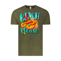 Vintage Olive Beach please Vintage Tee - NancyCooperArtShop