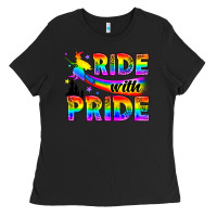 Black Western LGBTQ+ Ride With Pride Ladies Tee - BundleAndBundleShop