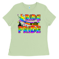 Matcha Western LGBTQ+ Ride With Pride Ladies Tee - BundleAndBundleShop