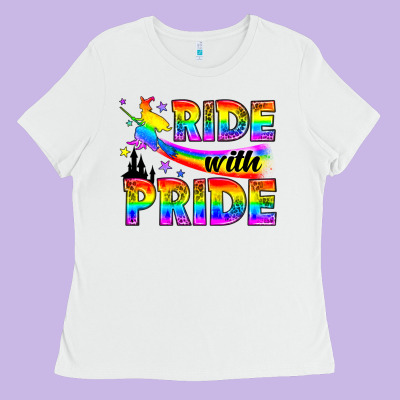 Western Lgbtq+ Ride With Pride Ladies Tee Designed By Bundleandbundleshop