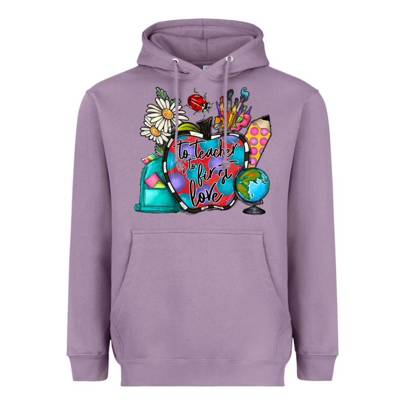 To Teacher Is To First Love Heavyweight Hoodie by CowhideDigitalArt | Teevron