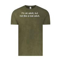 Vintage Olive i'm an adult, but not like Vintage Tee - linhVisuals