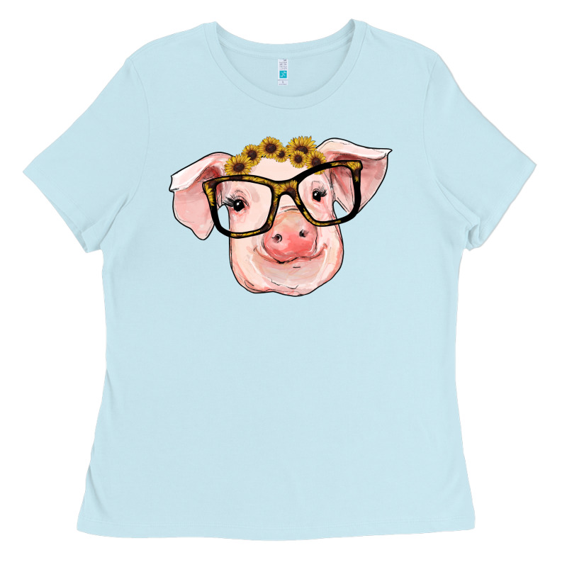 Sunflowers With Pig Ladies Tee by RanaPortraitStore | Teevron