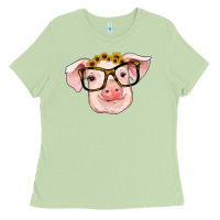 Matcha sunflowers with pig Ladies Tee - RanaPortraitStore