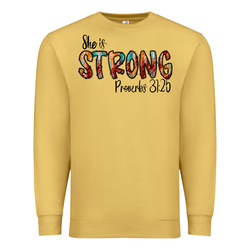 She Is Strong Provebs Premium Sweatshirt by CowhideDigitalArt | Teevron