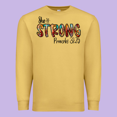 She Is Strong Provebs Premium Sweatshirt Designed By Cowhidedigitalart