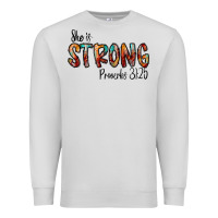 Dove Grey she is strong provebs Premium Sweatshirt - CowhideDigitalArt