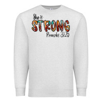 Oatmeal Heather she is strong provebs Premium Sweatshirt - CowhideDigitalArt