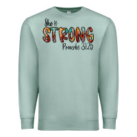 Seafoam she is strong provebs Premium Sweatshirt - CowhideDigitalArt
