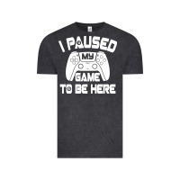 Vintage Black i paused my game to be here Vintage Tee - linhVisuals
