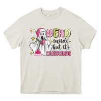 Cream dead inside but it's christmas Heavy Core Tee - MaliasSmallBusiness