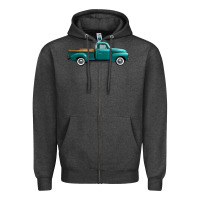 Charcoal Heather western truck side view Zipper Hoodie - FaDigitalArtStudio