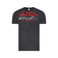 Vintage Black my train of thought derailed Vintage Tee - linhVisuals