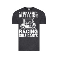 Vintage Black i don't golf but i like racing golf carts Vintage Tee - linhVisuals