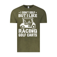 Vintage Olive i don't golf but i like racing golf carts Vintage Tee - linhVisuals