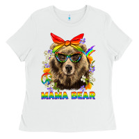 White Mama Bear Pride LGBTQ+ Ladies Tee - BundleAndBundleShop