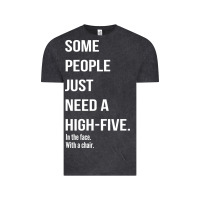 Vintage Black some people need a high five Vintage Tee - linhVisuals