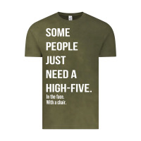 Vintage Olive some people need a high five Vintage Tee - linhVisuals